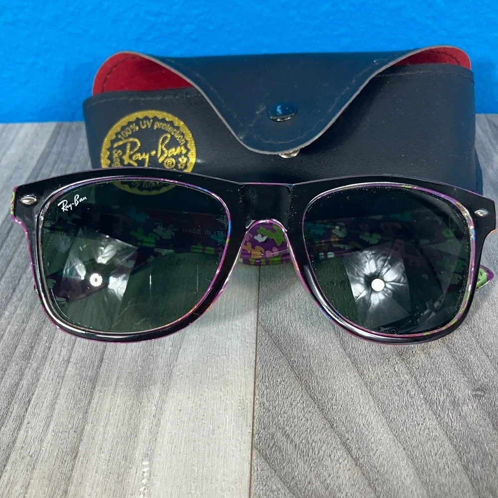 Ray-Ban New Wayfarer RB2132 Sunglasses Floral Frame Limited Edition 55 [] 21 145 - Picture 2 of 10
